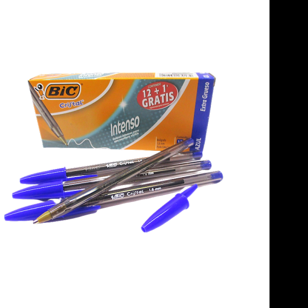 BOLIGRAFO CRISTAL INTENSO BIC 1.6MM AZUL CJ.C12 BOL.18